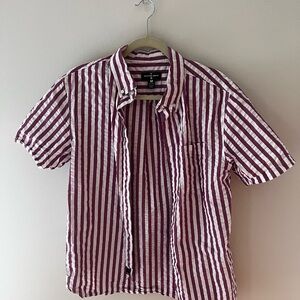 Men's Striped Shirt - Red and White